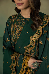 S - EMBROIDERED KARANDI GREEN 3PC