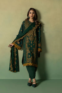 S - EMBROIDERED KARANDI GREEN 3PC