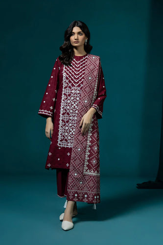 S - EMBROIDERED JACQUARD MAROON