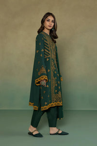 S - EMBROIDERED KARANDI GREEN 3PC